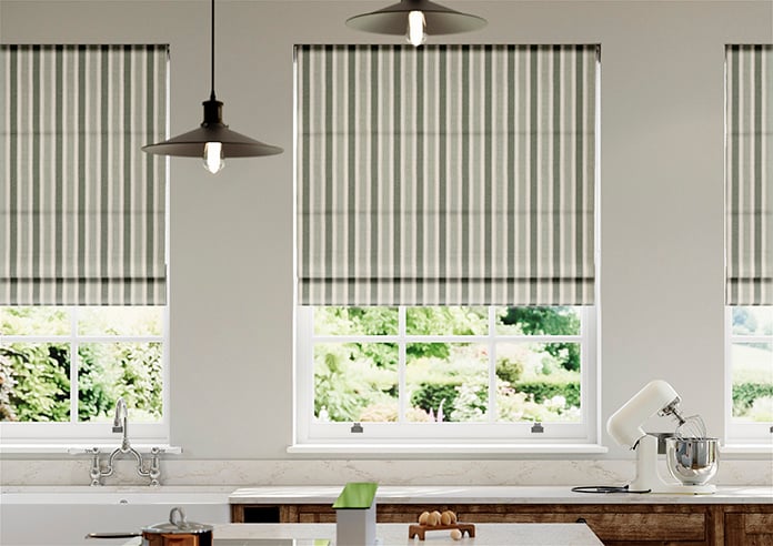 Port Laurent Stripe, Willow Green - Twist&Fit Roman Blind - Image 3